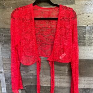 Ladies 2 piece lace lingerie, top ties as do panties tie on each side